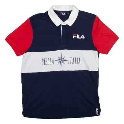 FILA Mens Polo Shirt Blue L