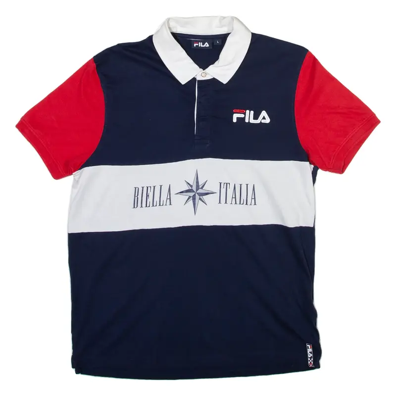 FILA Mens Polo Shirt Blue L