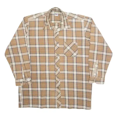 HEAVY Mens Shirt Brown Check Long Sleeve XL