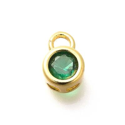 Brass Micro Pave Cubic Zirconia Connector Charms