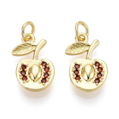 Brass Micro Pave Cubic Zirconia Pendants