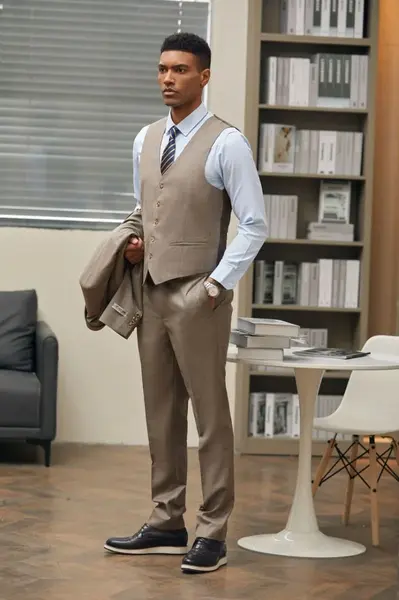 Stacy Adams Men's 3-Pc Solid-Color Hybrid Suit