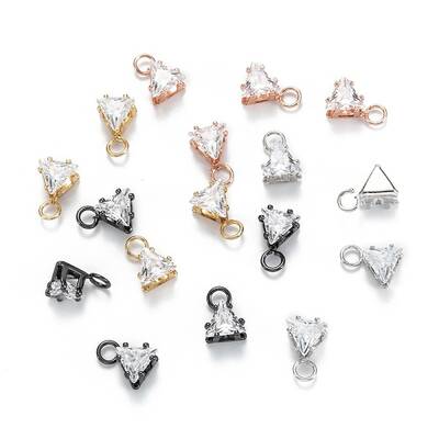 Brass Clear Cubic Zirconia Charms