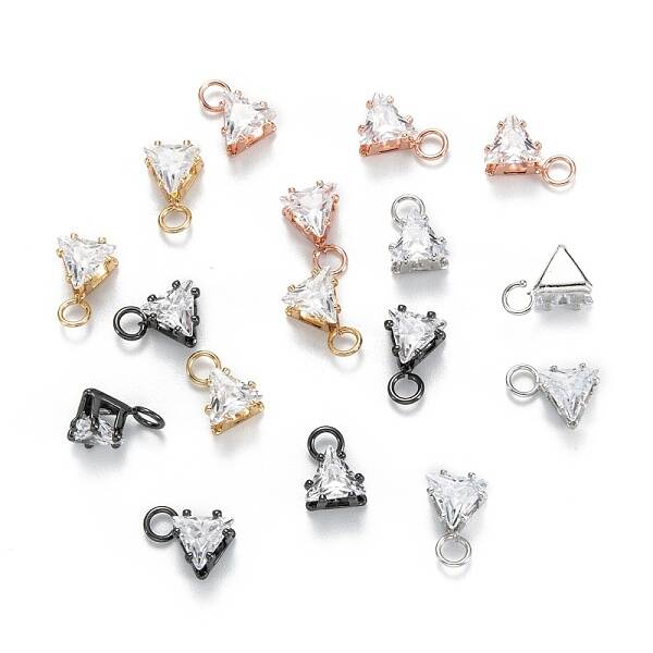 Brass Clear Cubic Zirconia Charms