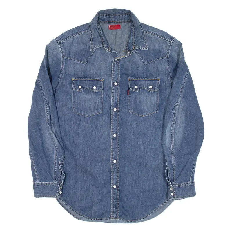 LEVI'S Mens Denim Shirt Blue Long Sleeve M