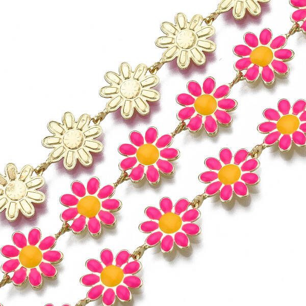 Brass Flower Link Chains