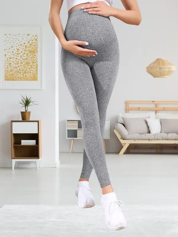 Women's High Waist Sports Leggings, Maternity Pants for Pregnant Women, High Stretch Seamless Yoga Legging, Ladies Sportswear...