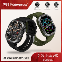 Men's Fashion Full Touch Black Waterproof Smart Watch 2.01\