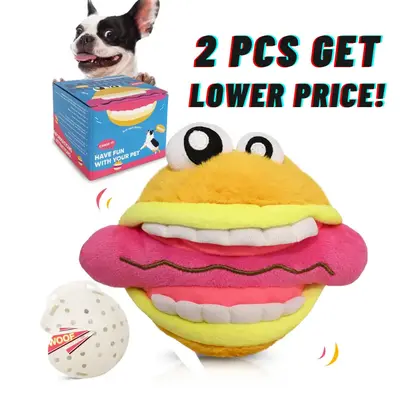 Petbobi Interactive Dog Ball for Monster Plush Toy Shake Squeaky Crazy Bouncer Ball Battery Operated Toy for Small Medium Pup...