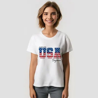 Made in USA American Flag Custom Faimly T-shirt