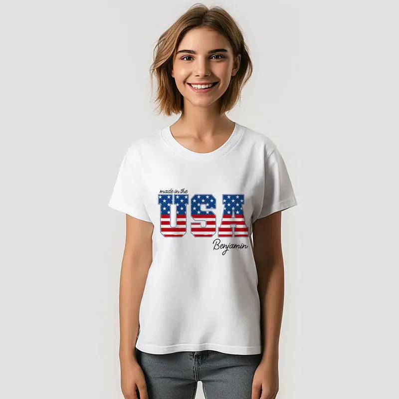 Made in USA American Flag Custom Faimly T-shirt