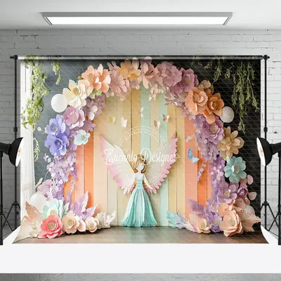 Aperturee Flower Fairy Butterflies Spring Fine Art Backdrop - Aperturee