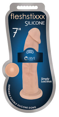7 Inch Fleshstixxx Silicone Dildo W/o Balls - Vanilla