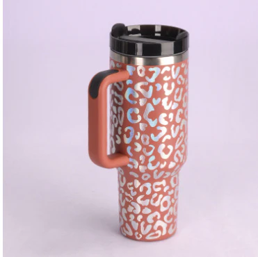 40 Oz Tumbler With Handle Straw Insulated, Stainless Steel Spill Proof Vacuum Coffee Cup Tumbler With Lid Tapered Mug Gifts F...