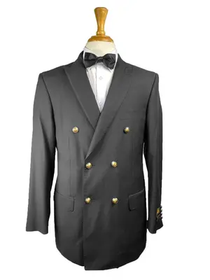 Men Classic Black Pleated Pants - Athletic Fit Suits - Executive Cut Suit