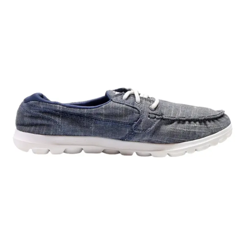 SKECHERS Loafer Shoes Grey Canvas Womens UK 7