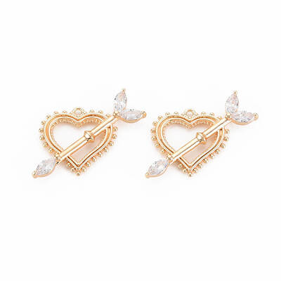 Brass Micro Pave Cubic Zirconia Pendants