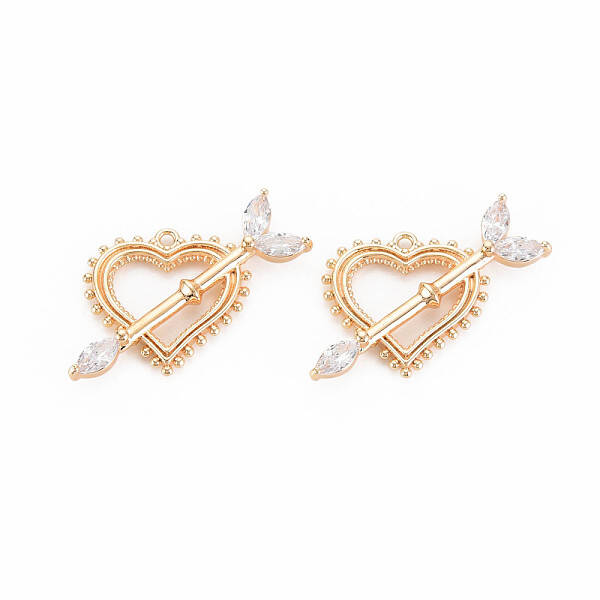 Brass Micro Pave Cubic Zirconia Pendants