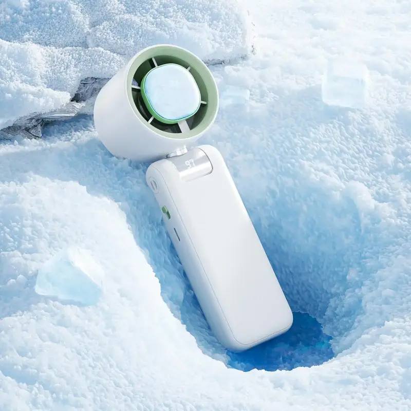 Portable Handheld Fan Turbo for Travel, Mini Personal Rechargeable Fans, Ice Cooling Plate for Instant Relief,Led Display, 1-...