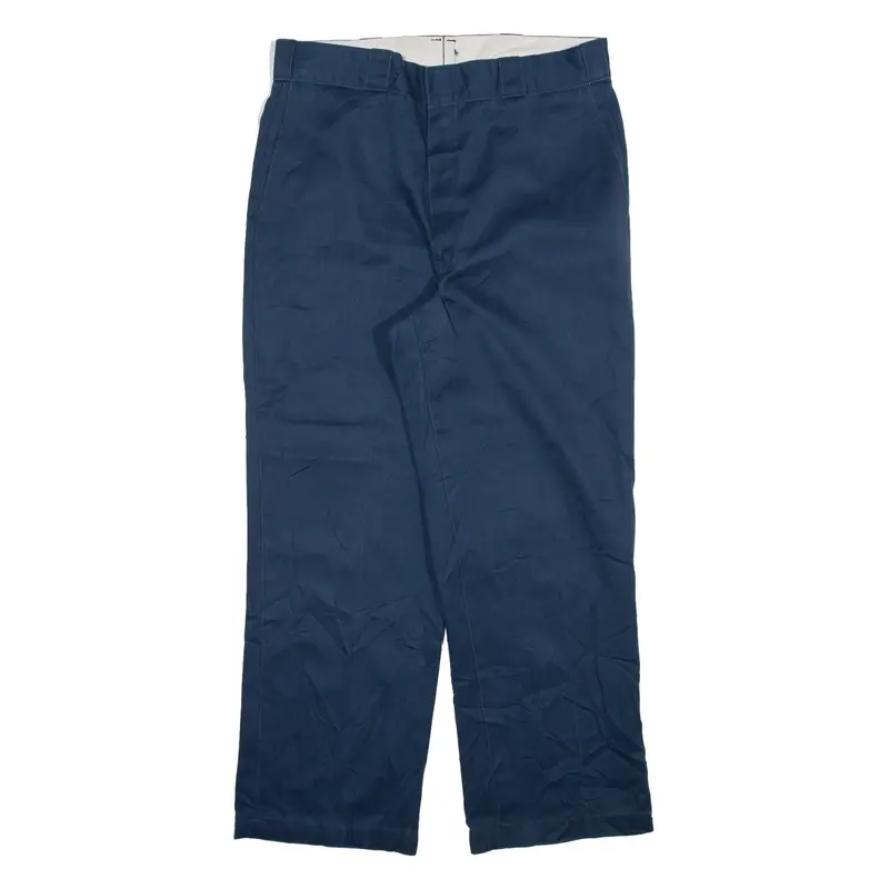 DICKIES Mens Trousers Blue Regular Straight W34 L28