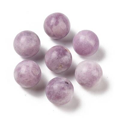 Natural Lepidolite No Hole Sphere Beads