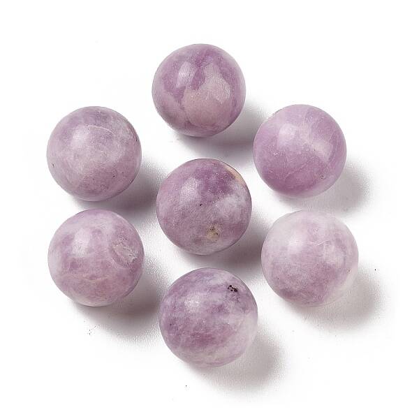 Natural Lepidolite No Hole Sphere Beads