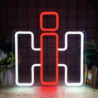 International Harvester Neon Sign, USB Powered Neon Light, Dimmable IH Farmall Tractor Vehicle Neon Light for Farm Bedroom Ma...