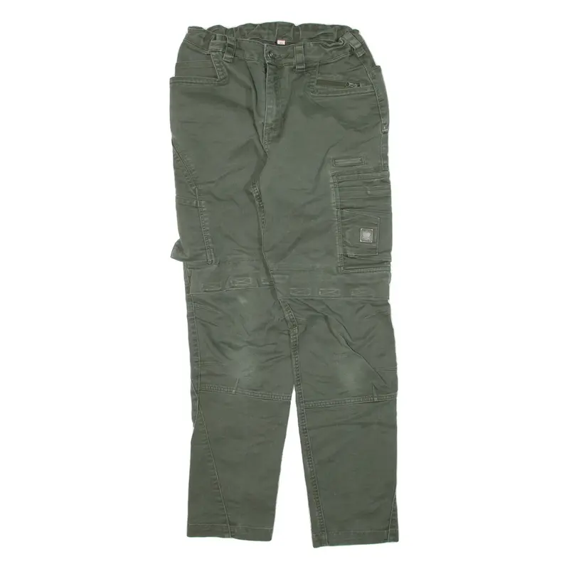 ENGELBERT STRAUSS Cargo Double-knee Workwear Girls Trousers Green Tapered W24 L28