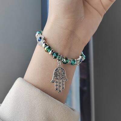 Alloy Turkiye Hamsa Hand Pendant Bracelets
