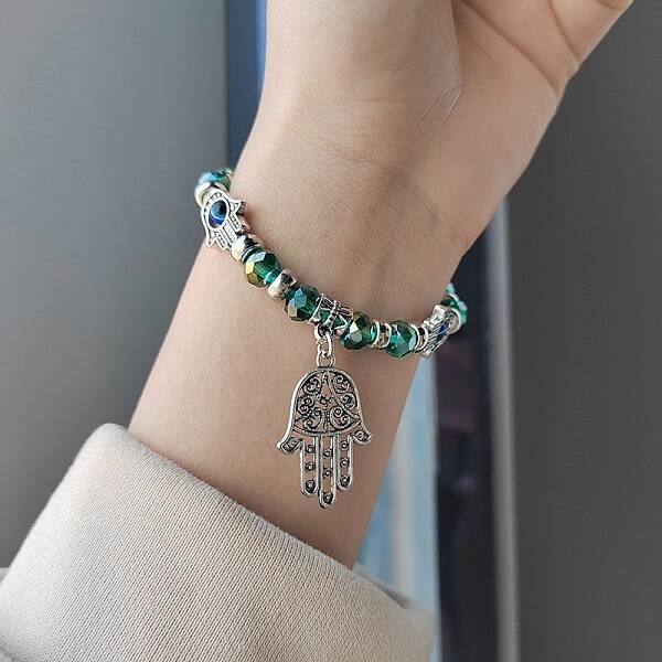 Alloy Turkiye Hamsa Hand Pendant Bracelets