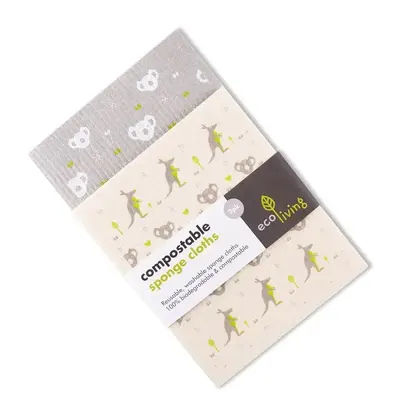 Compostable Sponge Cleaning Cloths | Size: 2 Pack | Color: Koala