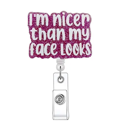 Letter Design Badge Holder, Retractable Badge Reel, Identification Badges & Supplies for Nurses, Doctors, Students & Office S...