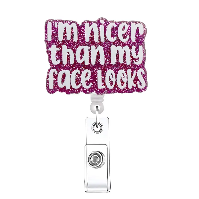 Letter Design Badge Holder, Retractable Badge Reel, Identification Badges & Supplies for Nurses, Doctors, Students & Office S...