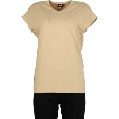 Dolce & Gabbana V-neck T-Shirt - XL Beige Cotton