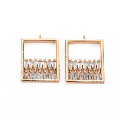 Brass Micro Pave Clear Cubic Zirconia Pendants