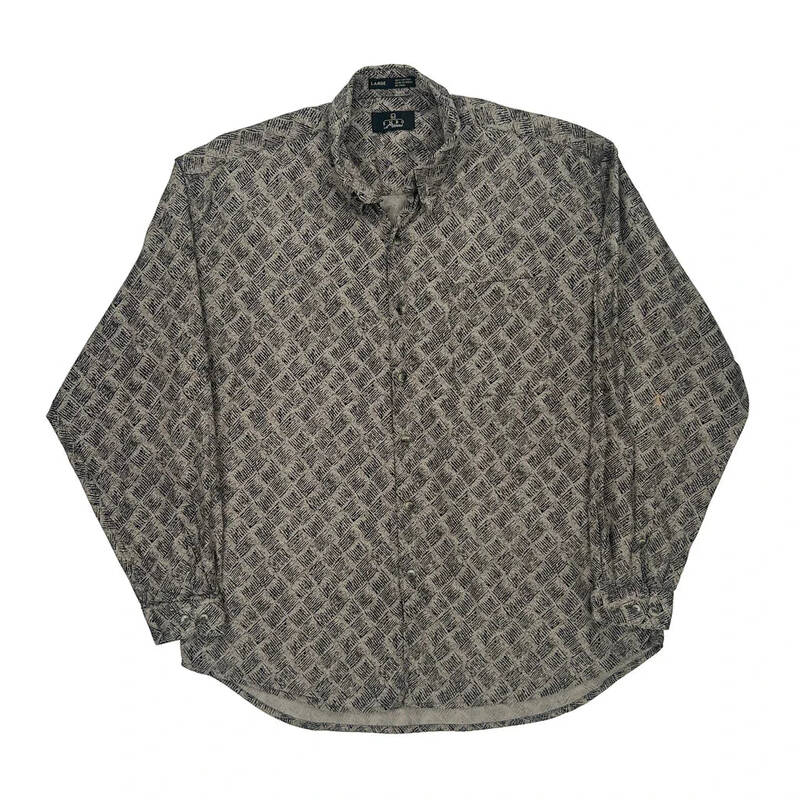 Enro Patterned Shirt - Large Black Cotton