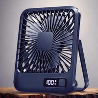 Portable USB Rechargeable Fan, 2000mAh 180° Tilt Folding Personal Adjustable Cooling Fan with Power Display, Cordless Fan Ha...