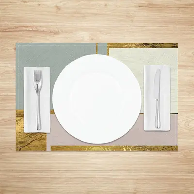 Colors Block Golden Morden Dining Set Of 4 Placemats - Aperturee
