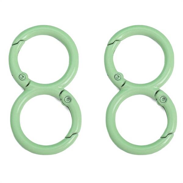 Spray Painted Alloy 8-shaped Keychain Clasps