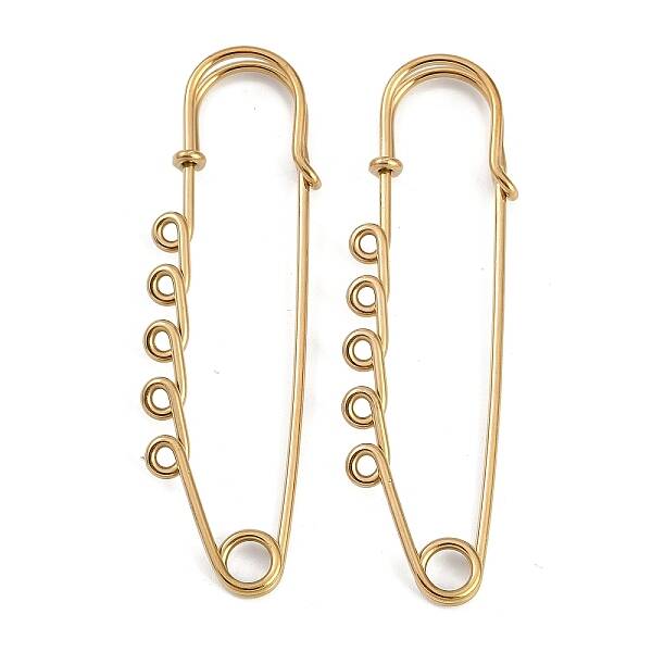 Ion Plating(IP) 304 Stainless Steel Safety Pins Brooch Findings