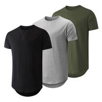 JMIERR Mens 3 Pack Cotton Hipster Hip Hop Longline Crewneck Shortsleeve T-Shirt,Menswear Casual Streetwear Tshirt Tops