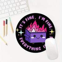 Cute Cartoon Fire Pattern Mouse Pad, Multipurpose Round Anti-slip Mouse Mat, 1 Count Non-slip Rubber Base Mouse Pad for Offic...