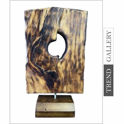 Original Square Figure Wood Sculpture Creative Table Statue Abstract Art Wood Decor for Desktop | SECRET 19.2"x11"