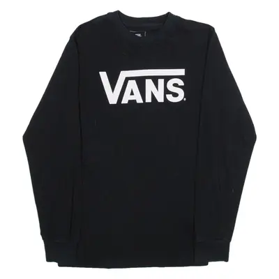 VANS Classic Fit Mens T-Shirt Black Long Sleeve S