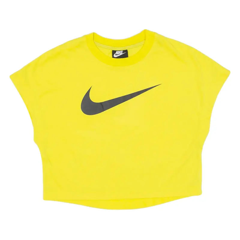 NIKE Cropped Womens T-Shirt Yellow S