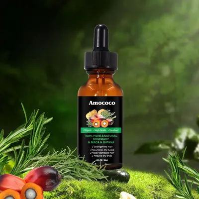 Rosemary & Batana Oil -BlendedwithJojoba & Argan 0i1-100%OrganicEssential il forHair HaircareDailyRepairing Restore MoistureV...