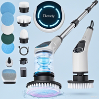 【Dovety】 Electric Spin Scrubber, Cordless Shower Scrubber, Cleaning Brush, with 8 Replaceable Brush Heads and 3 Adjustabl...