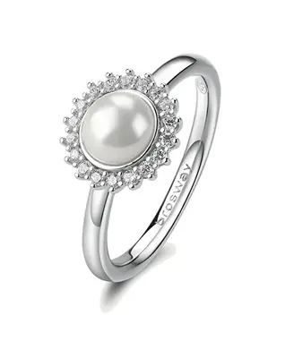 Brosway Silver ring with zirconia and pearl Fancy Infinite white FIW148 - Circuit: 56 mm