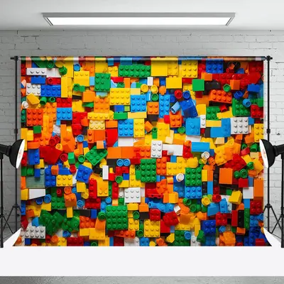 Colorful Building Blocks Newborn Photoshoot Backdrop - Aperturee