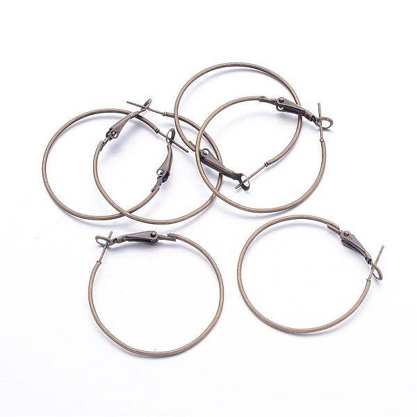 Antique Bronze Wine Glass Charm Ring Iron Hoop Earrings